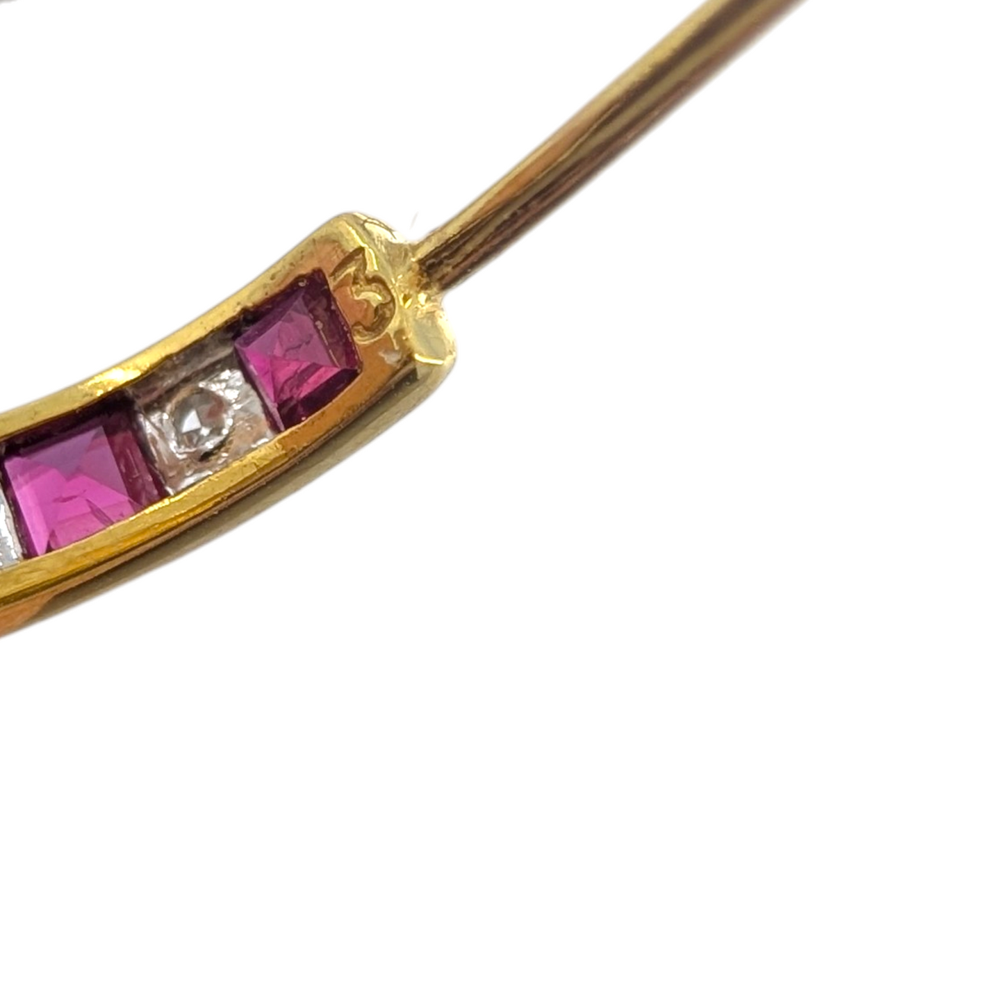 18K Diamond & Ruby Hoop Earrings