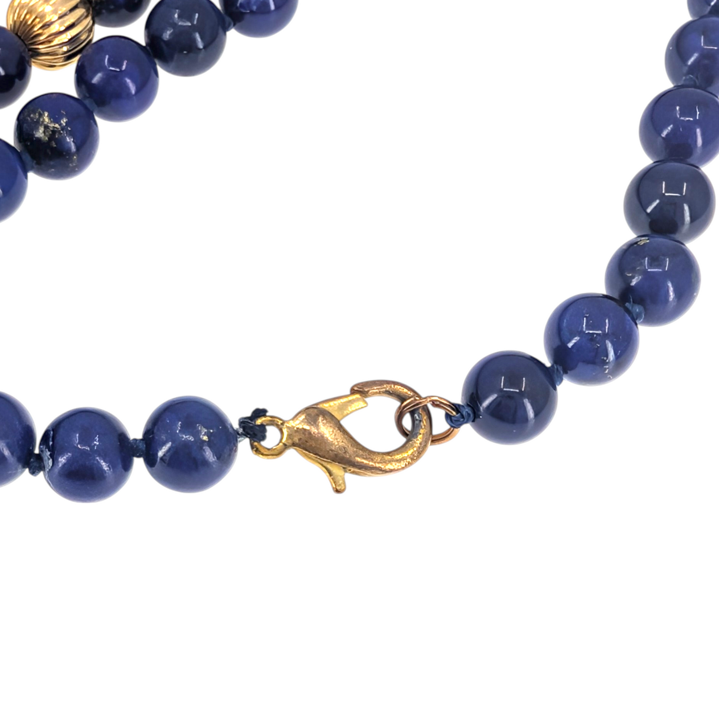 Carved Lapis Beaded Necklace