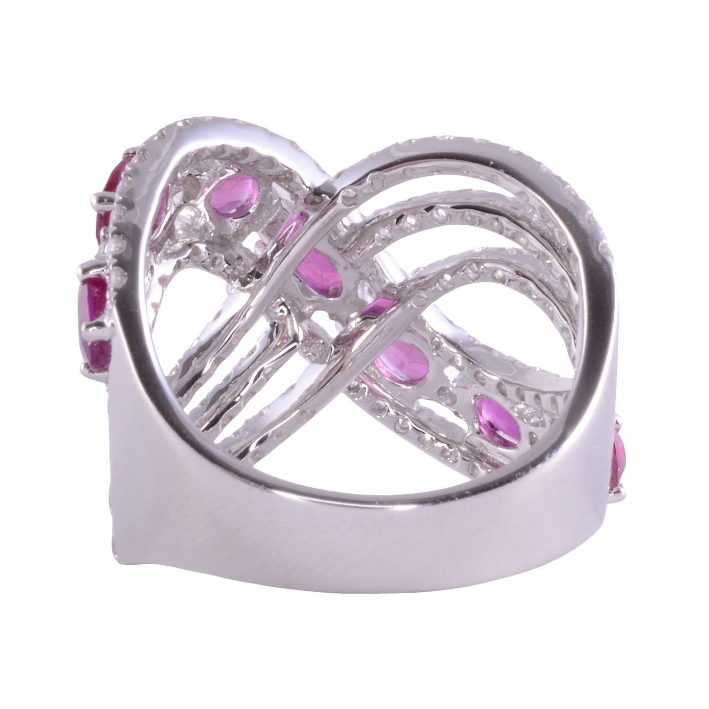 Ruby & Diamond 18KW Wide Ring
