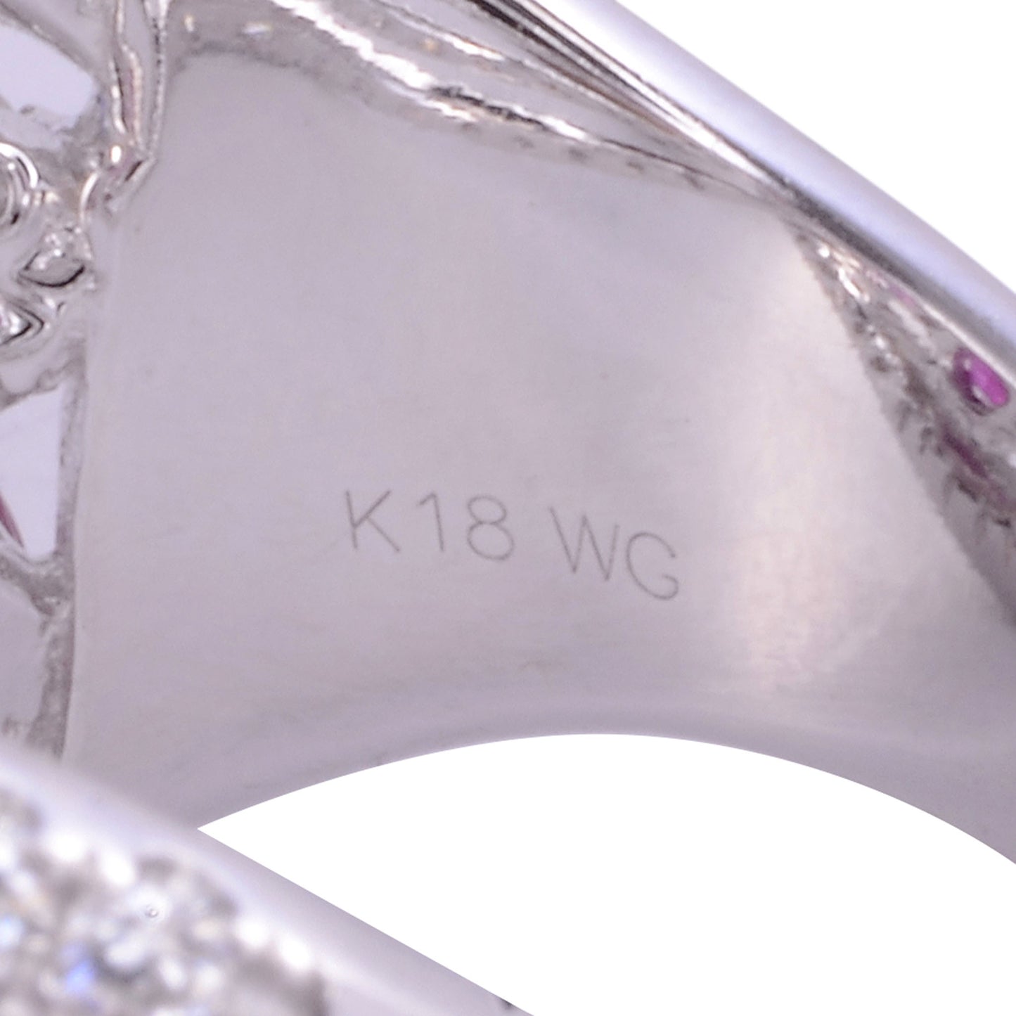 Ruby & Diamond 18KW Wide Ring