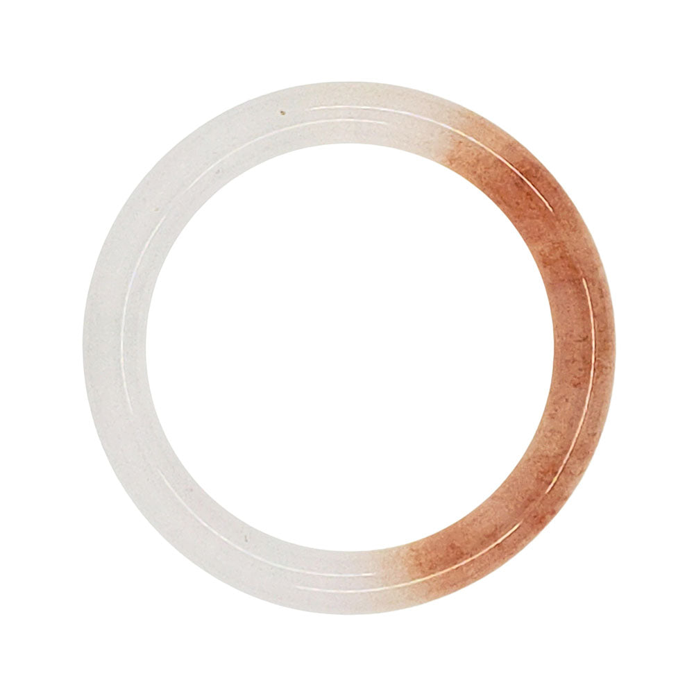 Ice Lavender & Orange Solid Jade Bangle Bracelet