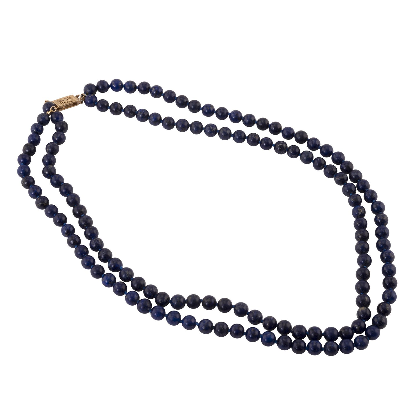 Double Strand Lapis Bead Necklace