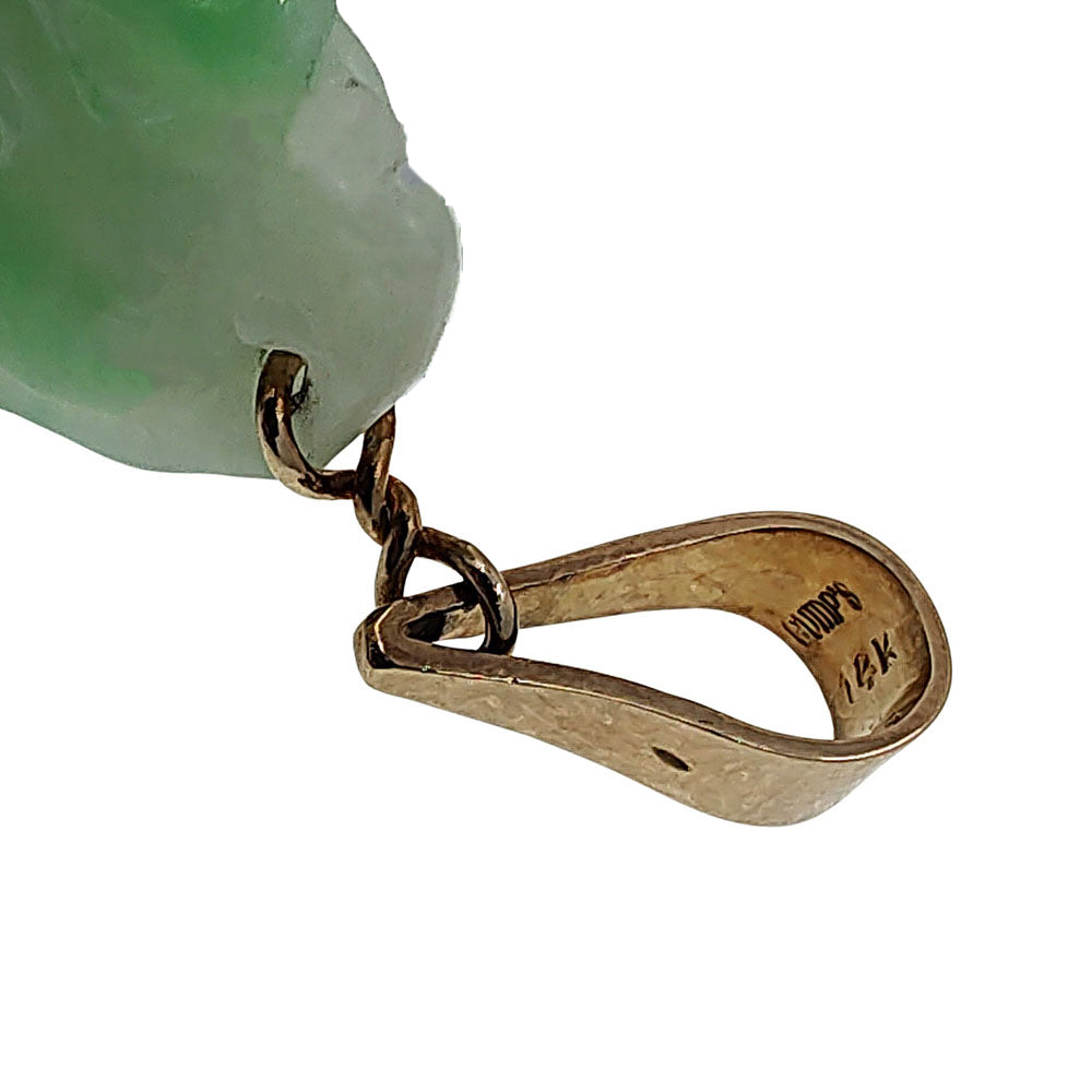 Gumps Carved Jade Pendant