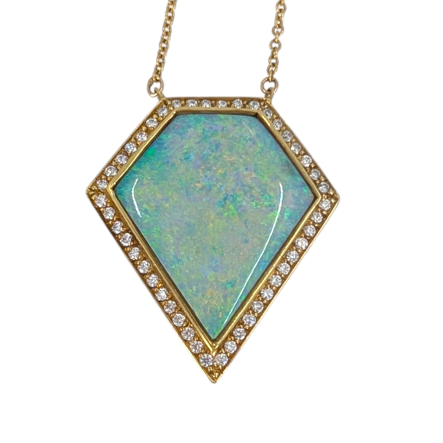 Paul Peterson 18K Gold Lightning Ridge Opal Necklace