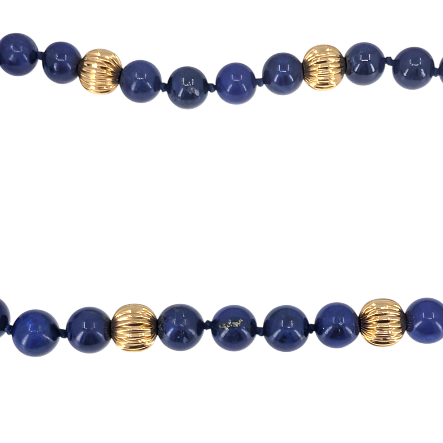 Carved Lapis Beaded Necklace