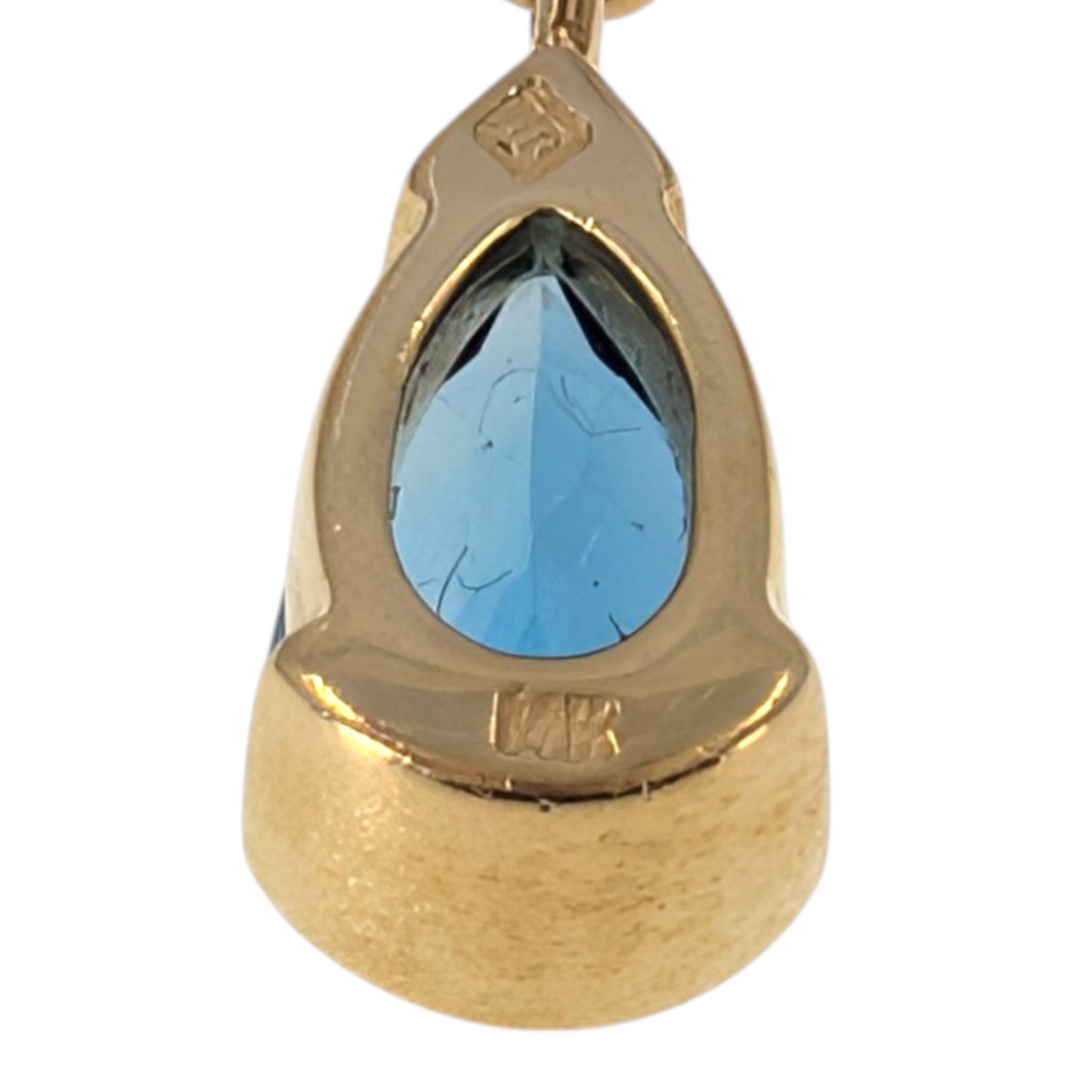 Diamond Heart & London Blue Topaz Drop Earrings