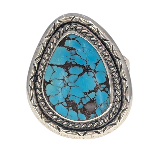 Spider Web Turquoise Mens Ring Size 12.75