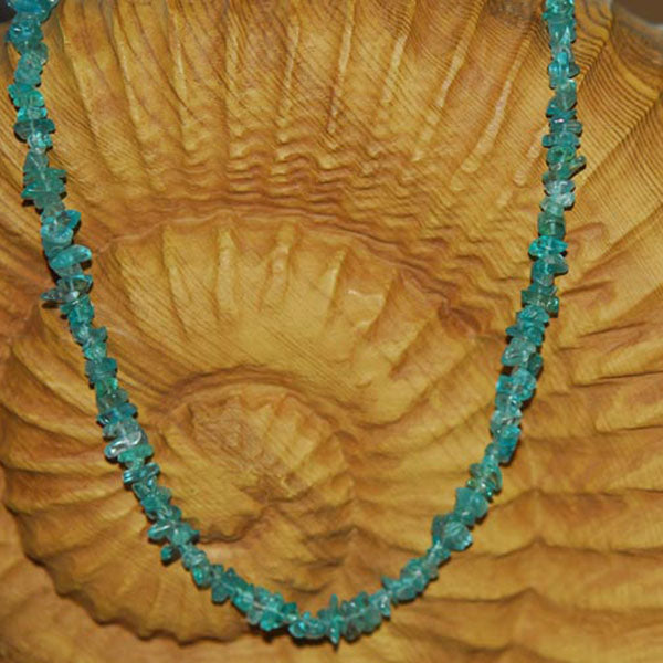 Beautiful and Bright Apatite Single Strand Necklace with a Sterling Silver Focal Clasp