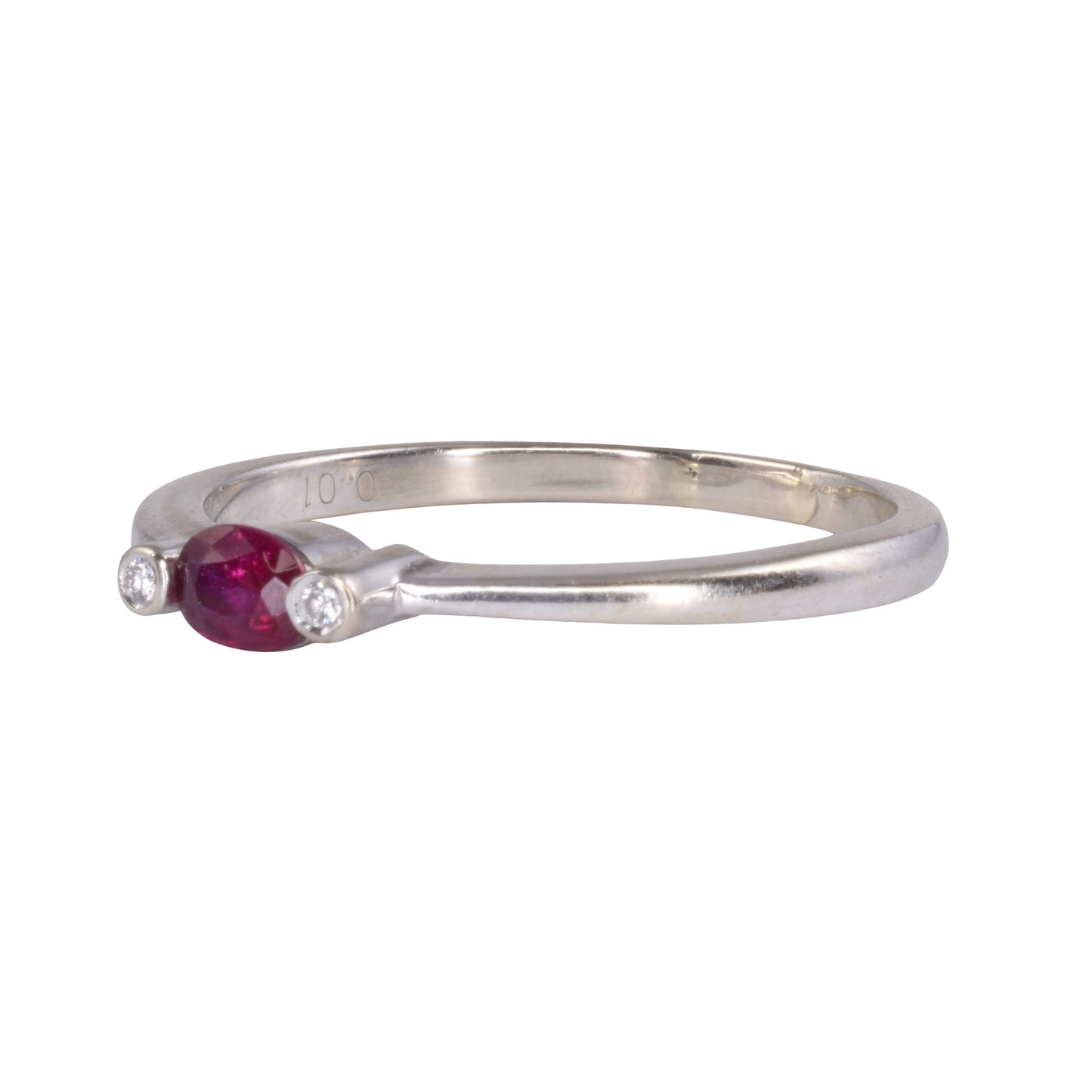 Oval Ruby & Diamond White Gold Ring