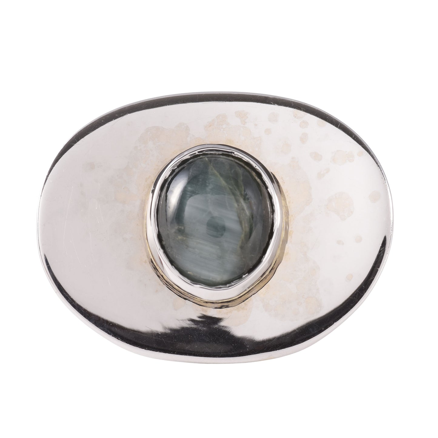 Green Cats Eye Tourmaline Two Tone Gold Ring