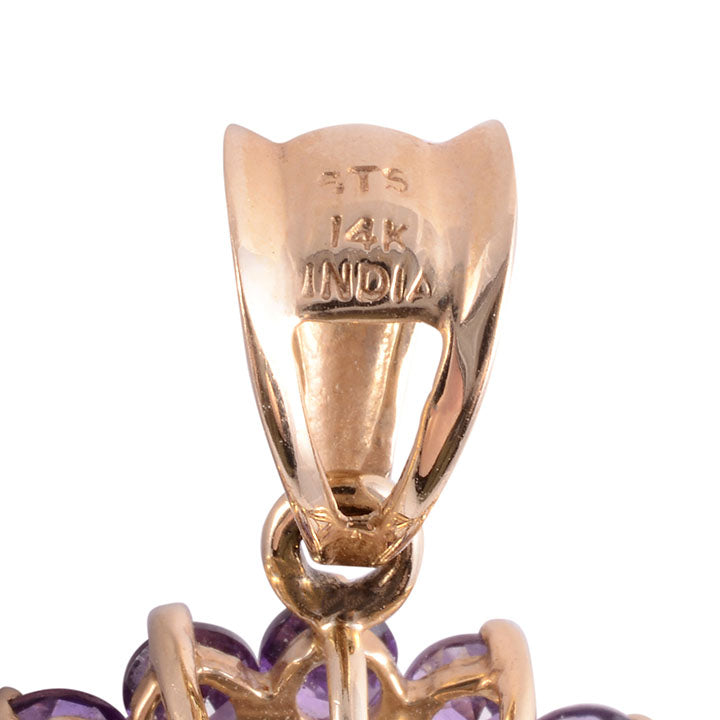 Large Oval Amethyst Pendant with Amethyst Surround