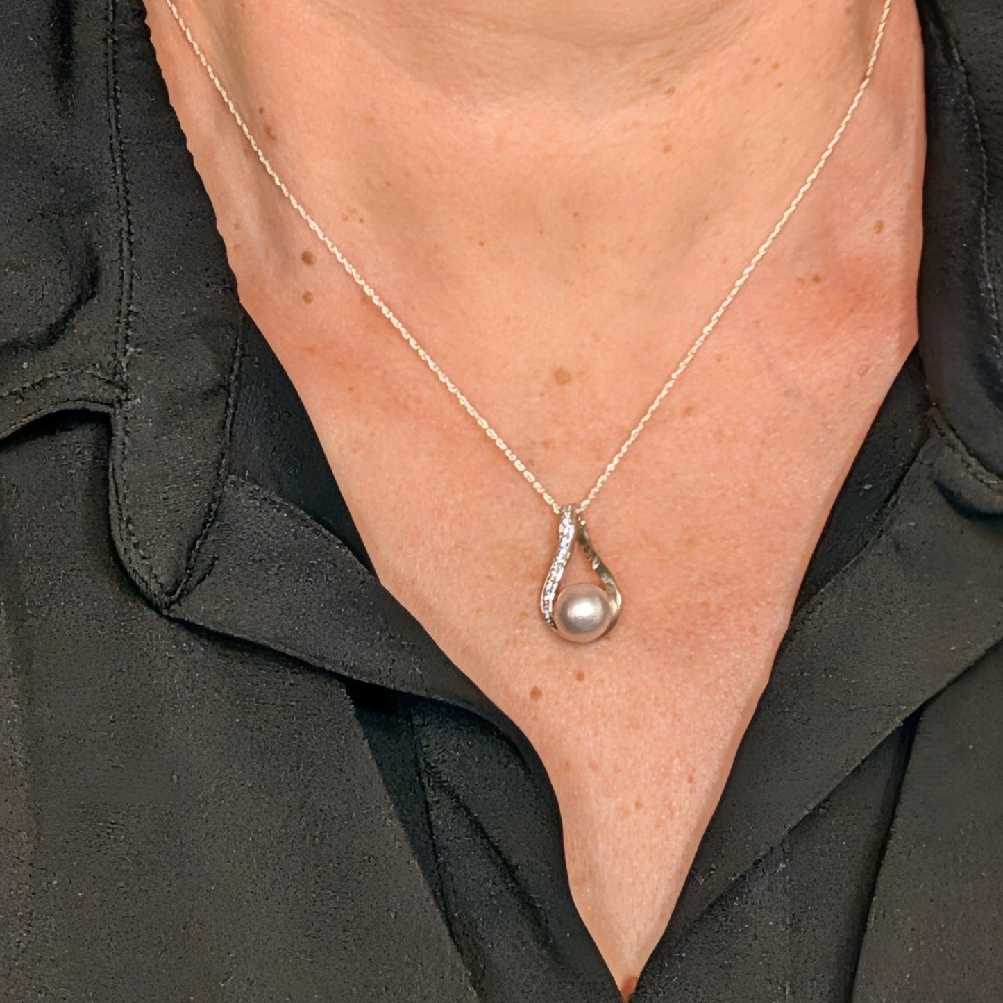 Edison Pearl Sterling Silver Pendant Necklace