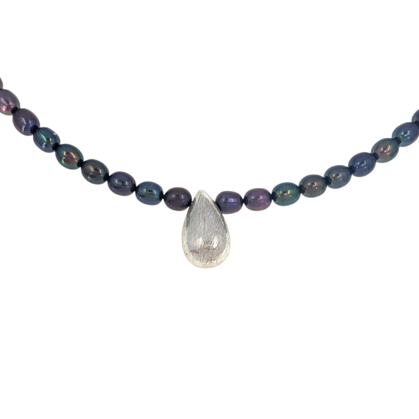 SS Raindrop Pendant Peacock Pearl Necklace