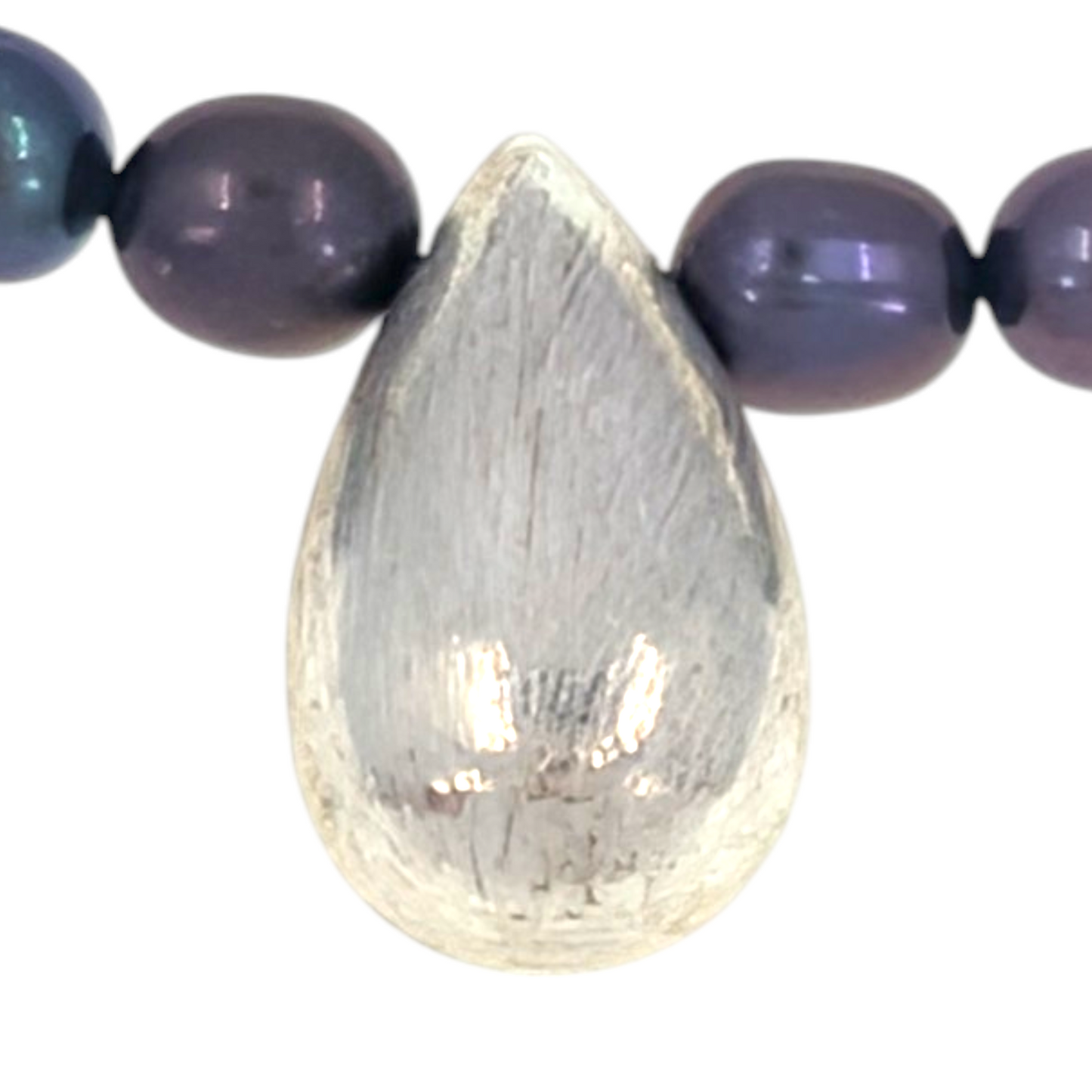 SS Raindrop Pendant Peacock Pearl Necklace