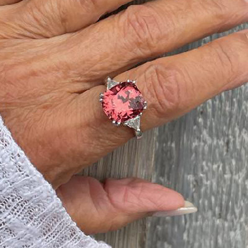 Malaya Garnet White Gold Ring