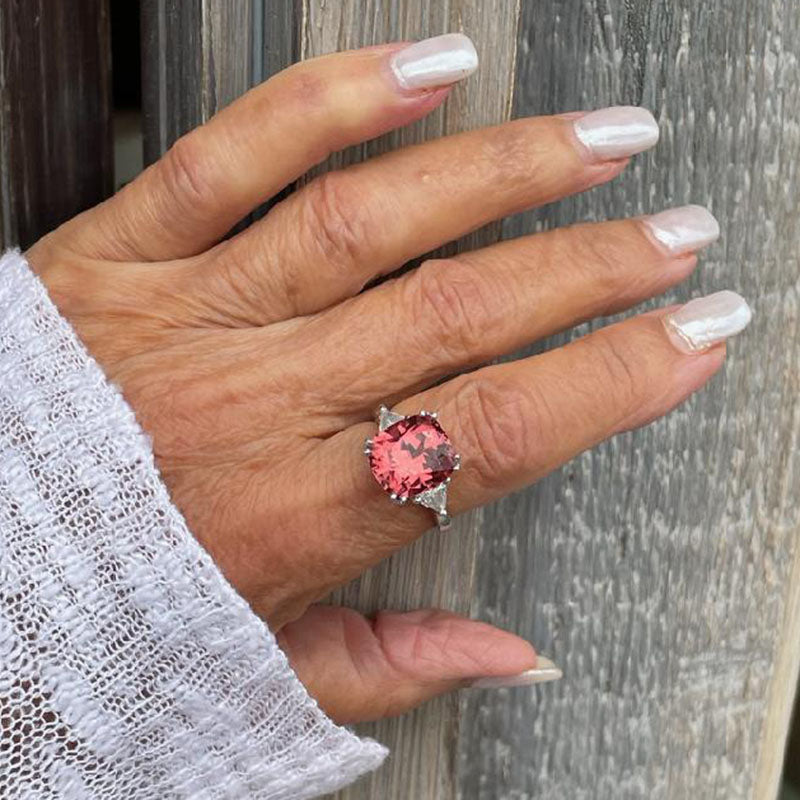 Malaya Garnet White Gold Ring
