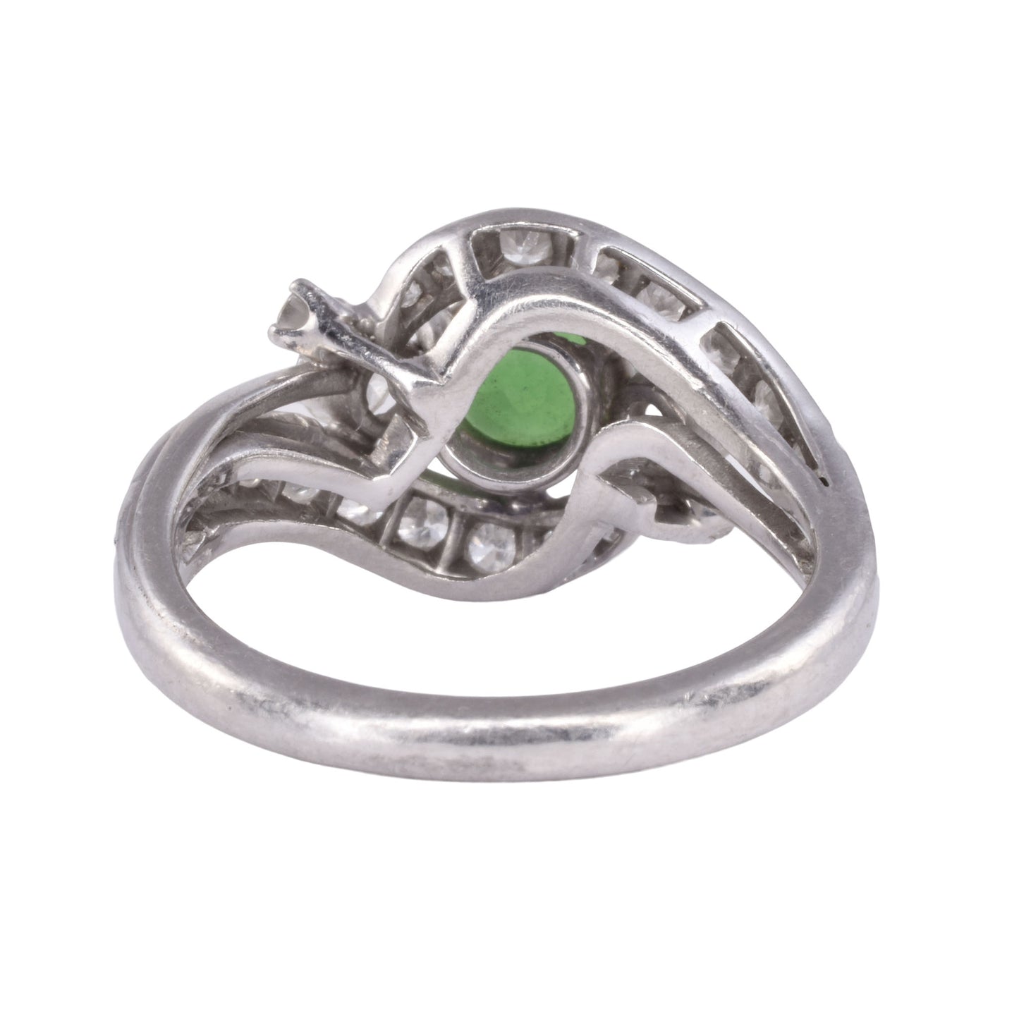 Fine Quality Tsavorite Diamond Platinum Ring