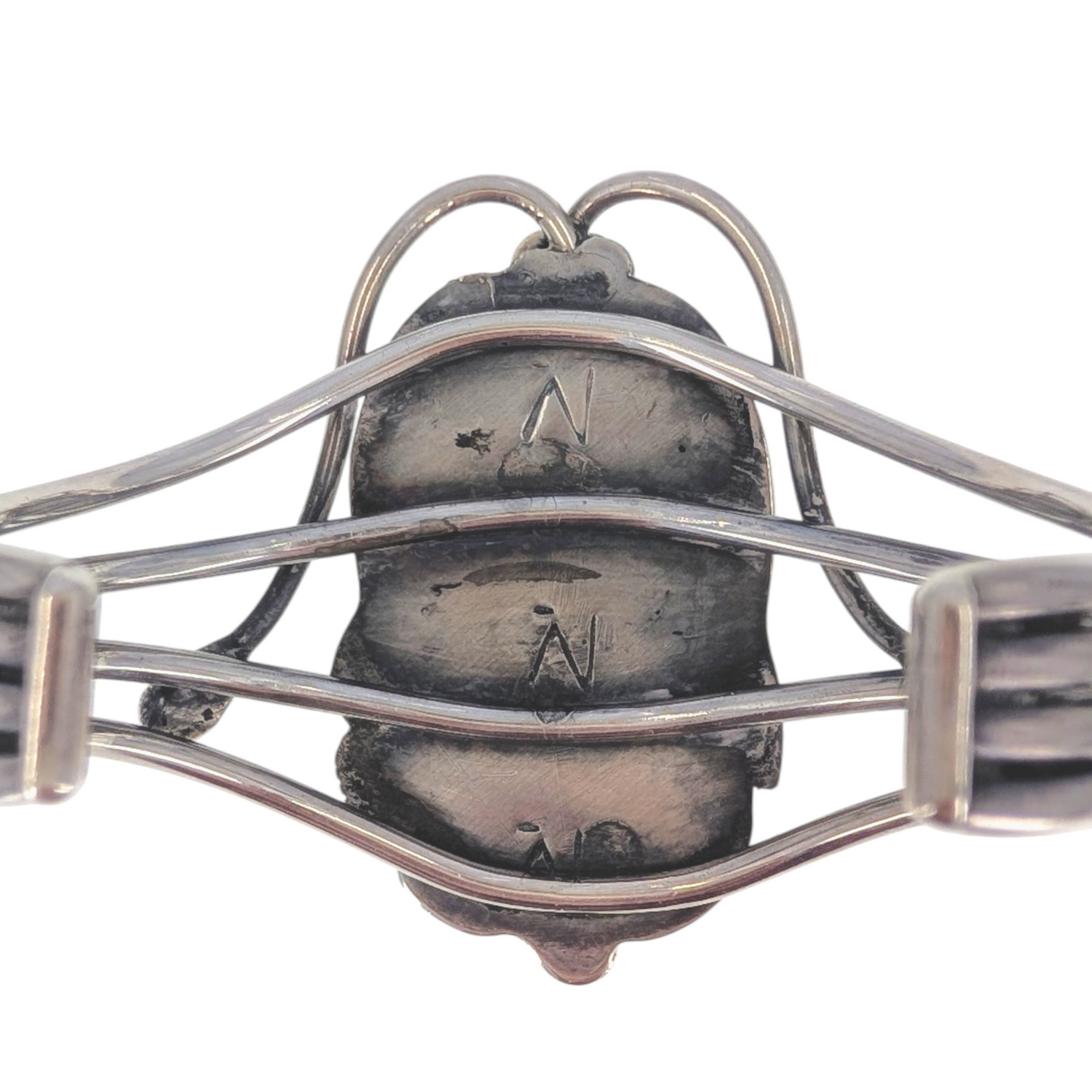 Signed Sterling Silver Turquoise Cuff Bracelet