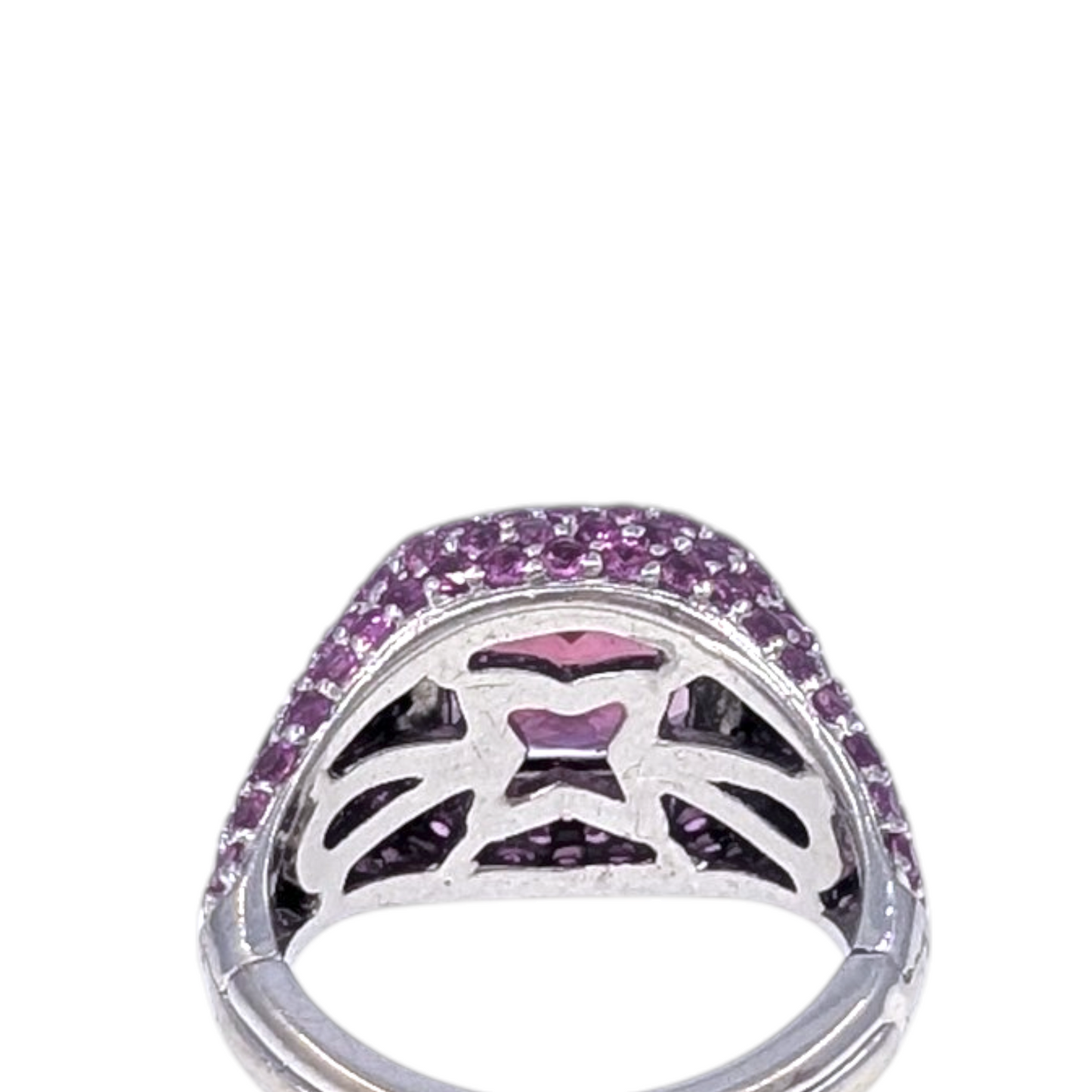 Pink Tourmaline & Pink Sapphire Hinged Shank Ring