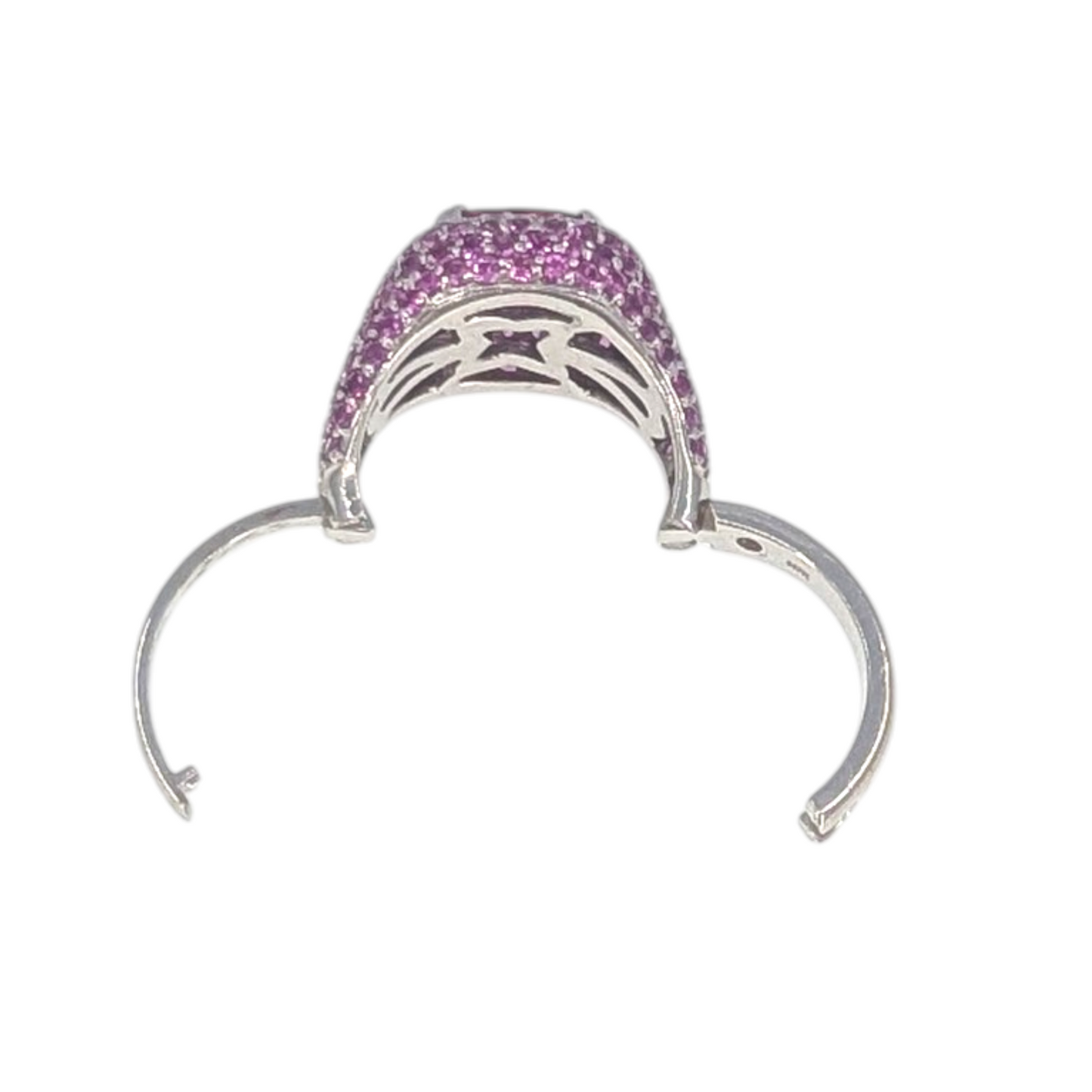 Pink Tourmaline & Pink Sapphire Hinged Shank Ring