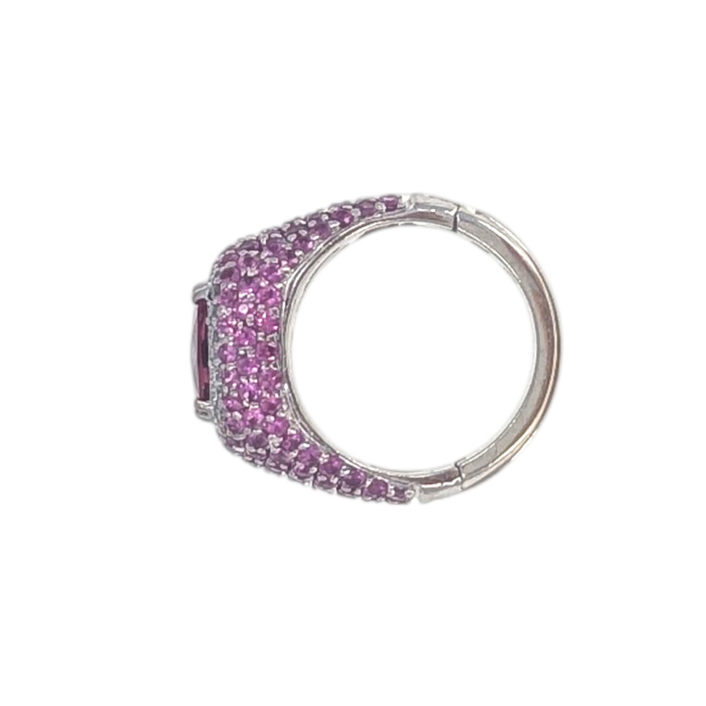 Pink Tourmaline & Pink Sapphire Hinged Shank Ring