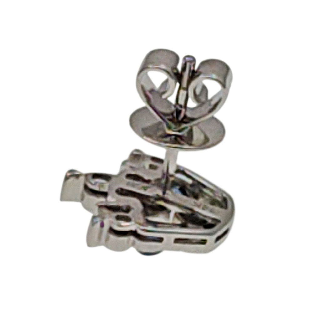 JCB 14K White Gold Sapphire and Diamond Crown Earrings