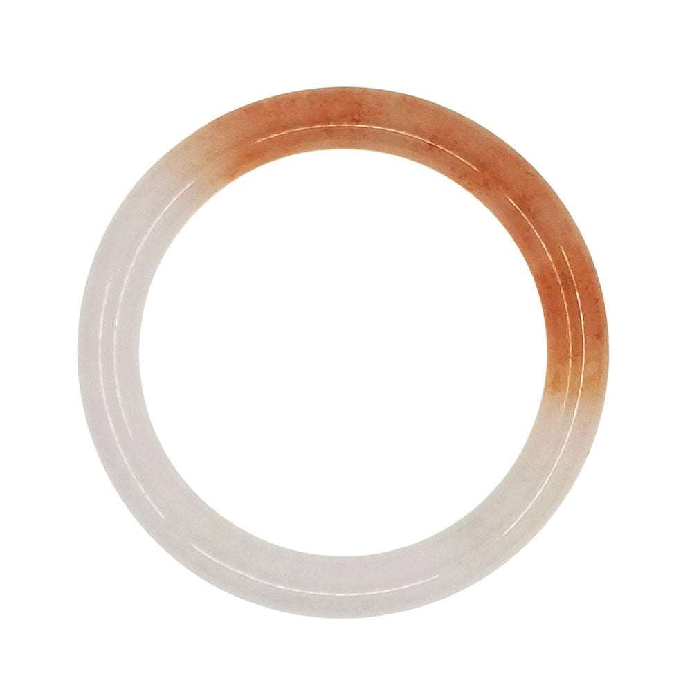 Ice Lavender & Orange Solid Jade Bangle Bracelet