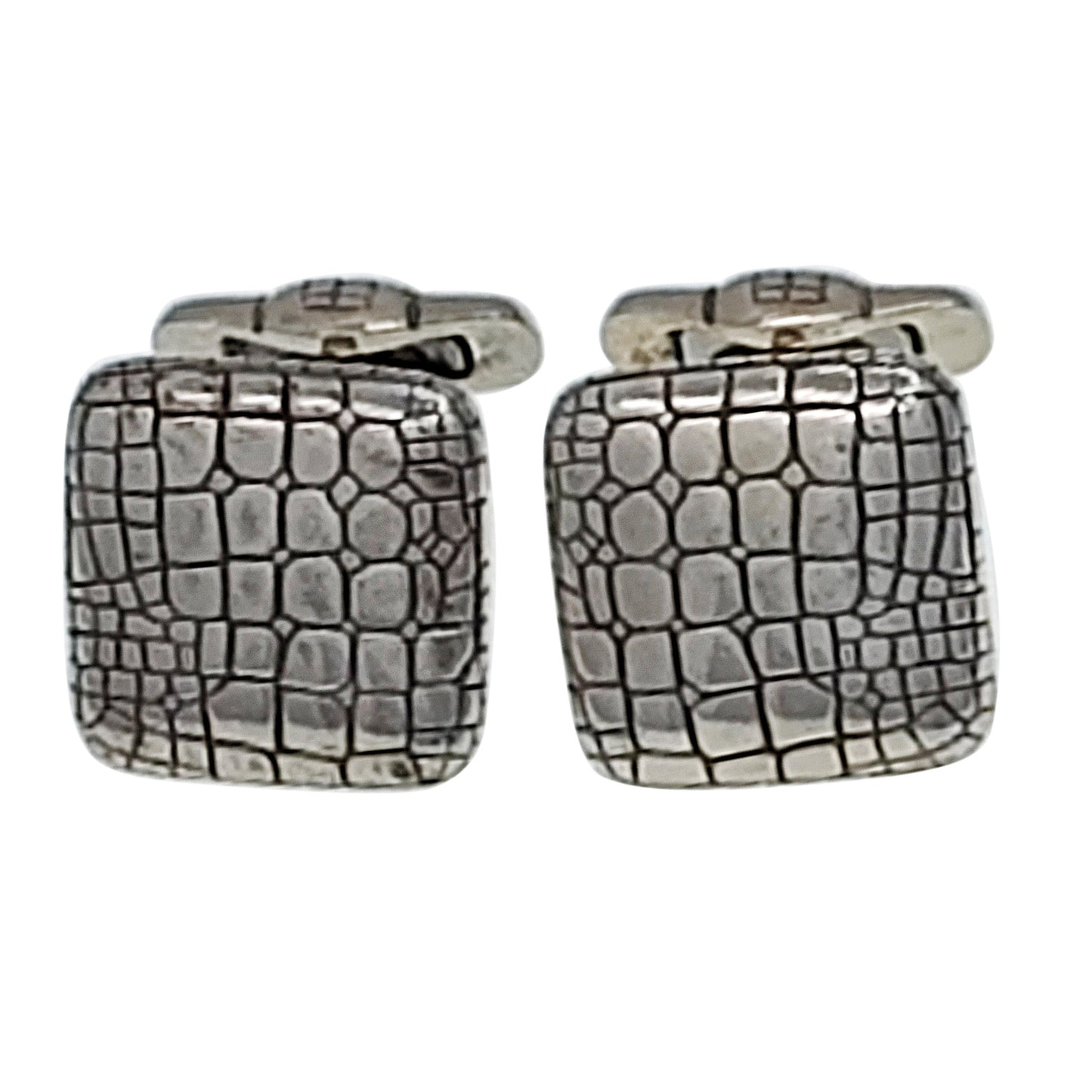 Baldessarini Snake Skin Sterling Silver Cuff Links