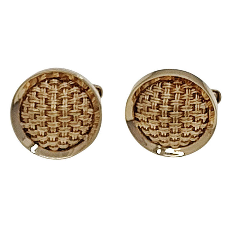 Solid 14K Gold Round Cufflinks