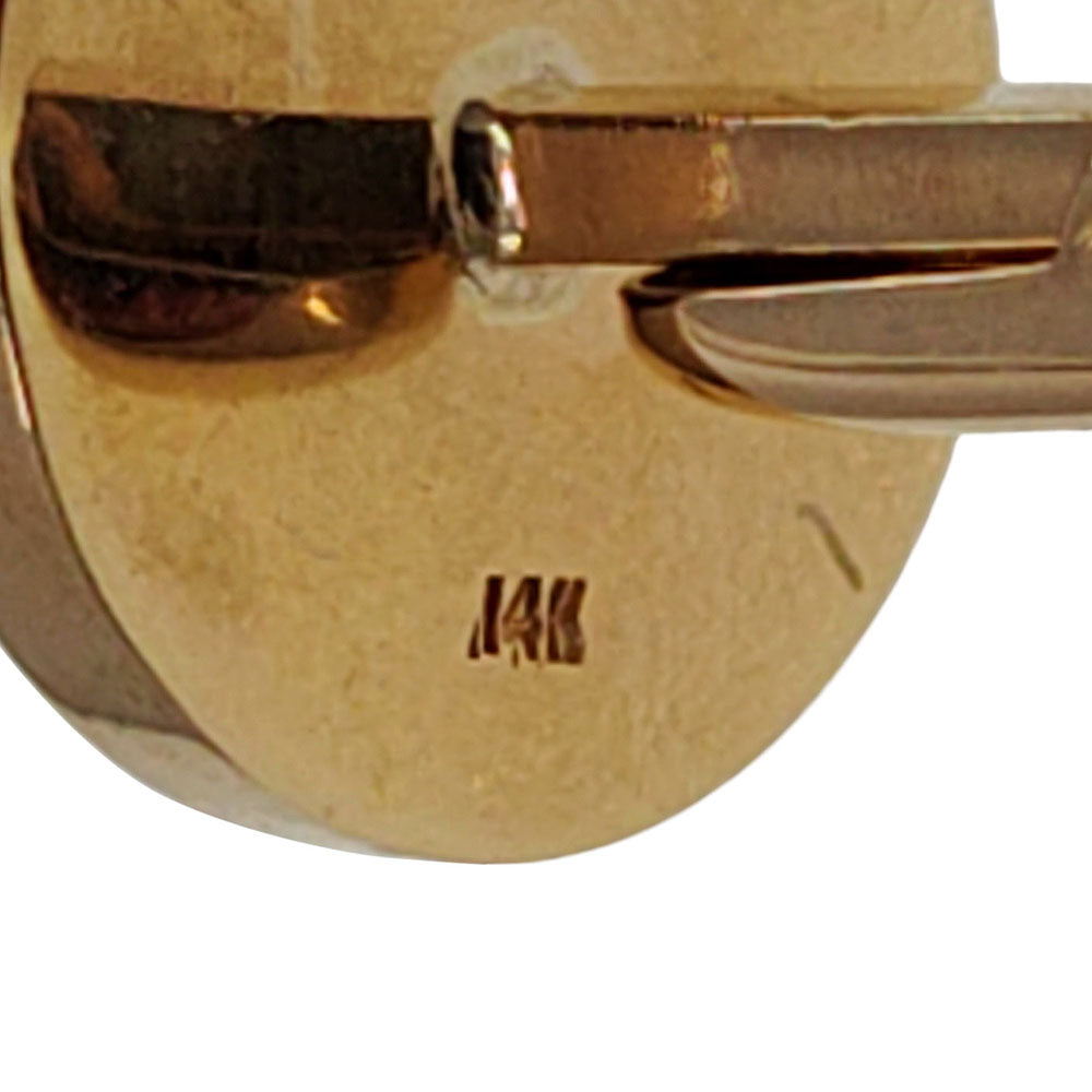 Solid 14K Gold Round Cufflinks