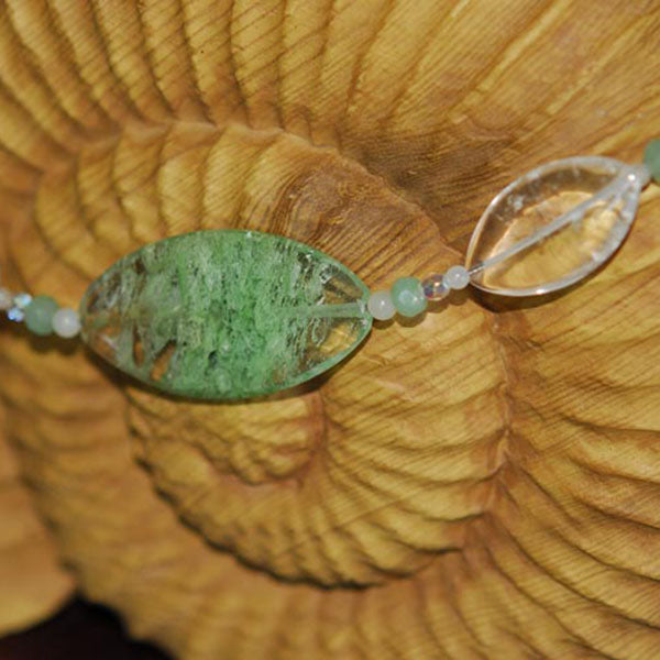 Moss Agate & Quartz Necklace
