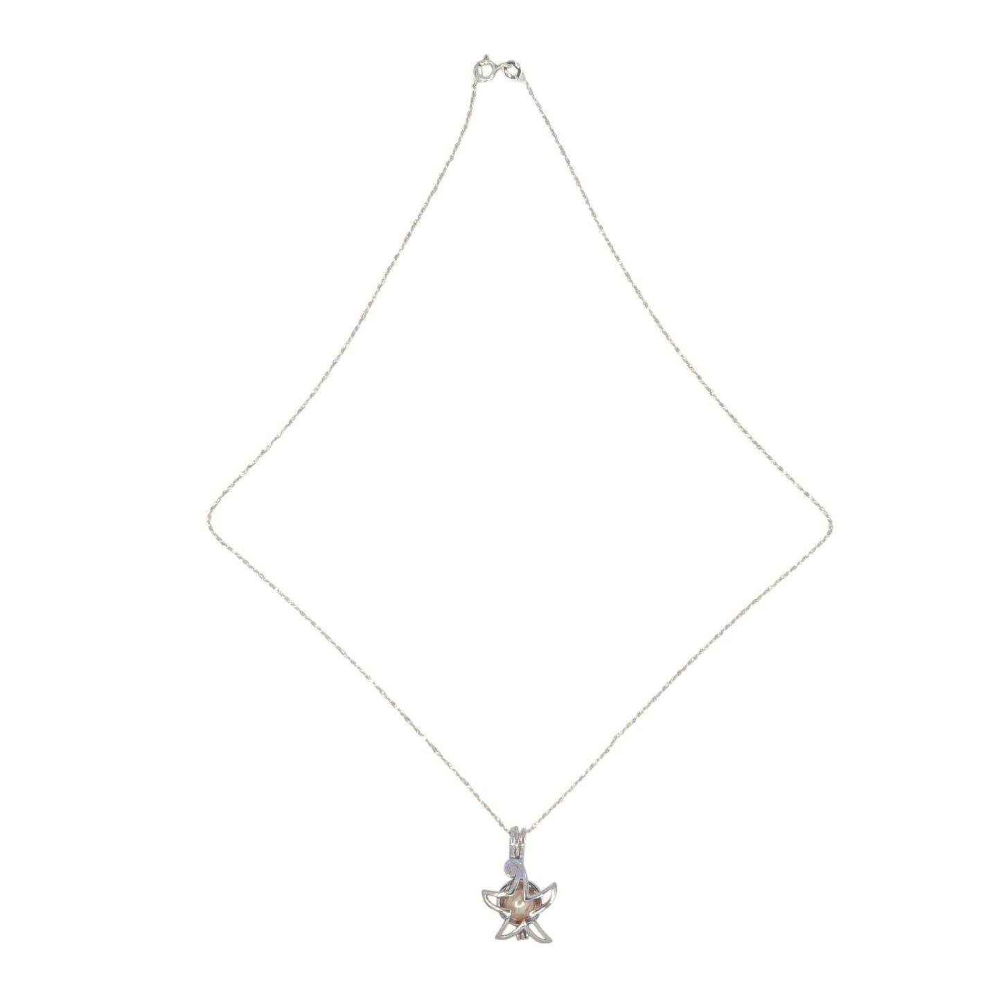 Sterling Silver Starfish Edison Pearl Pendant Necklace