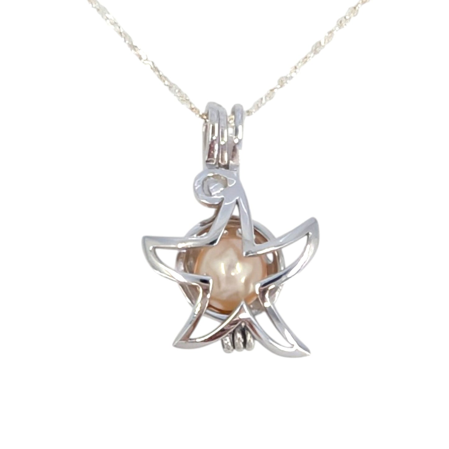 Sterling Silver Starfish Edison Pearl Pendant Necklace