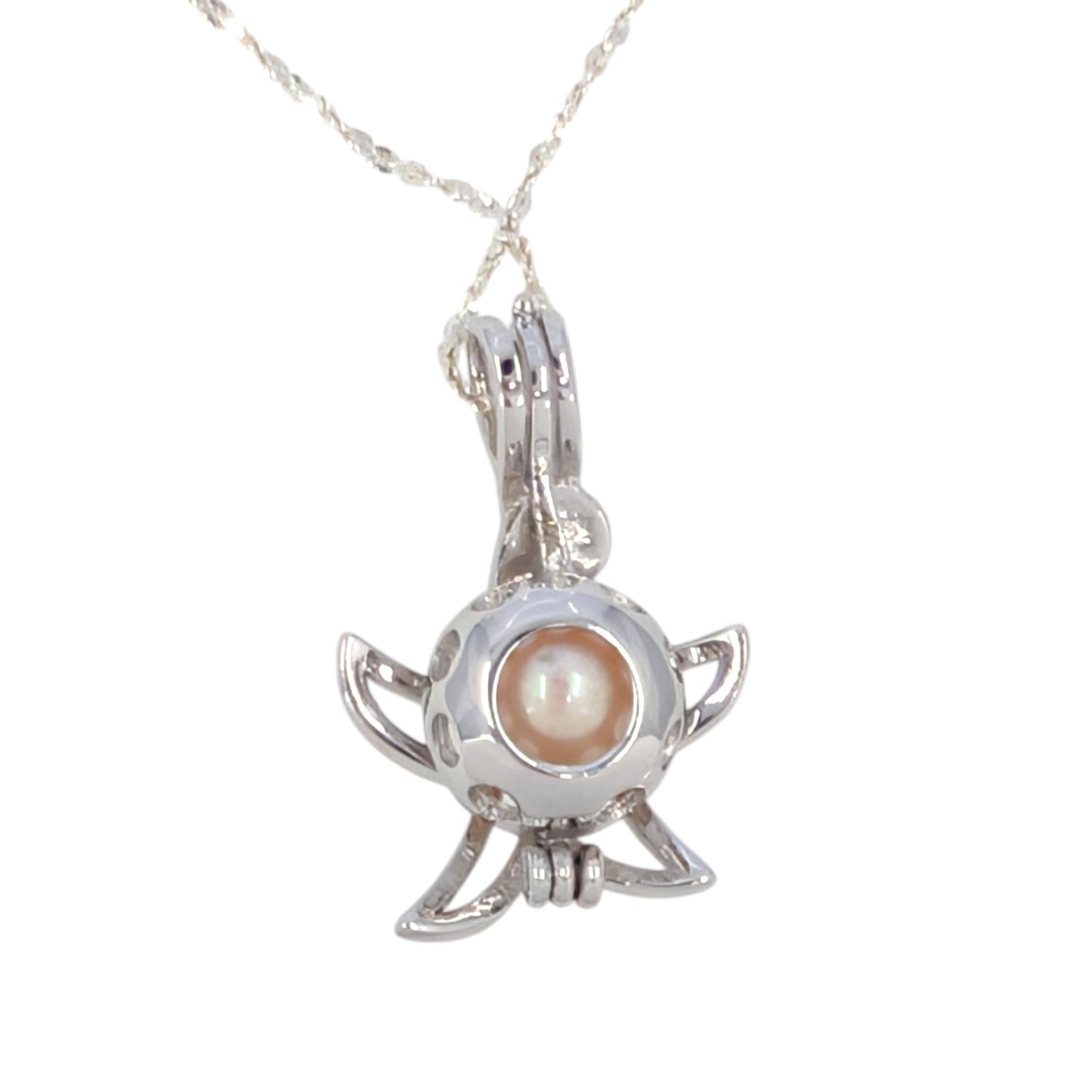 Sterling Silver Starfish Edison Pearl Pendant Necklace