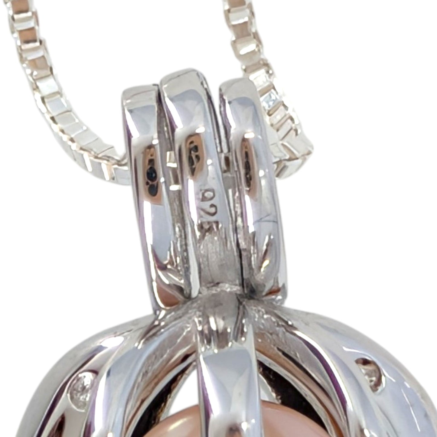 Sterling Silver Double Dolphin Edison Pearl Pendant Necklace