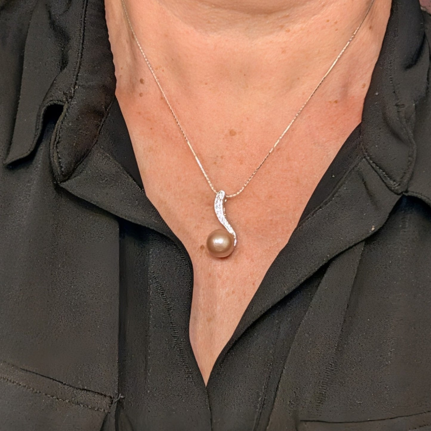 Edison Pearl Sterling Silver Pendant Necklace