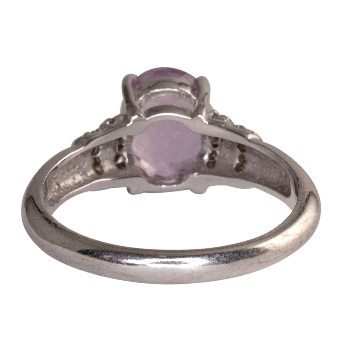 Kunzite & Diamond 18K White Gold Ring