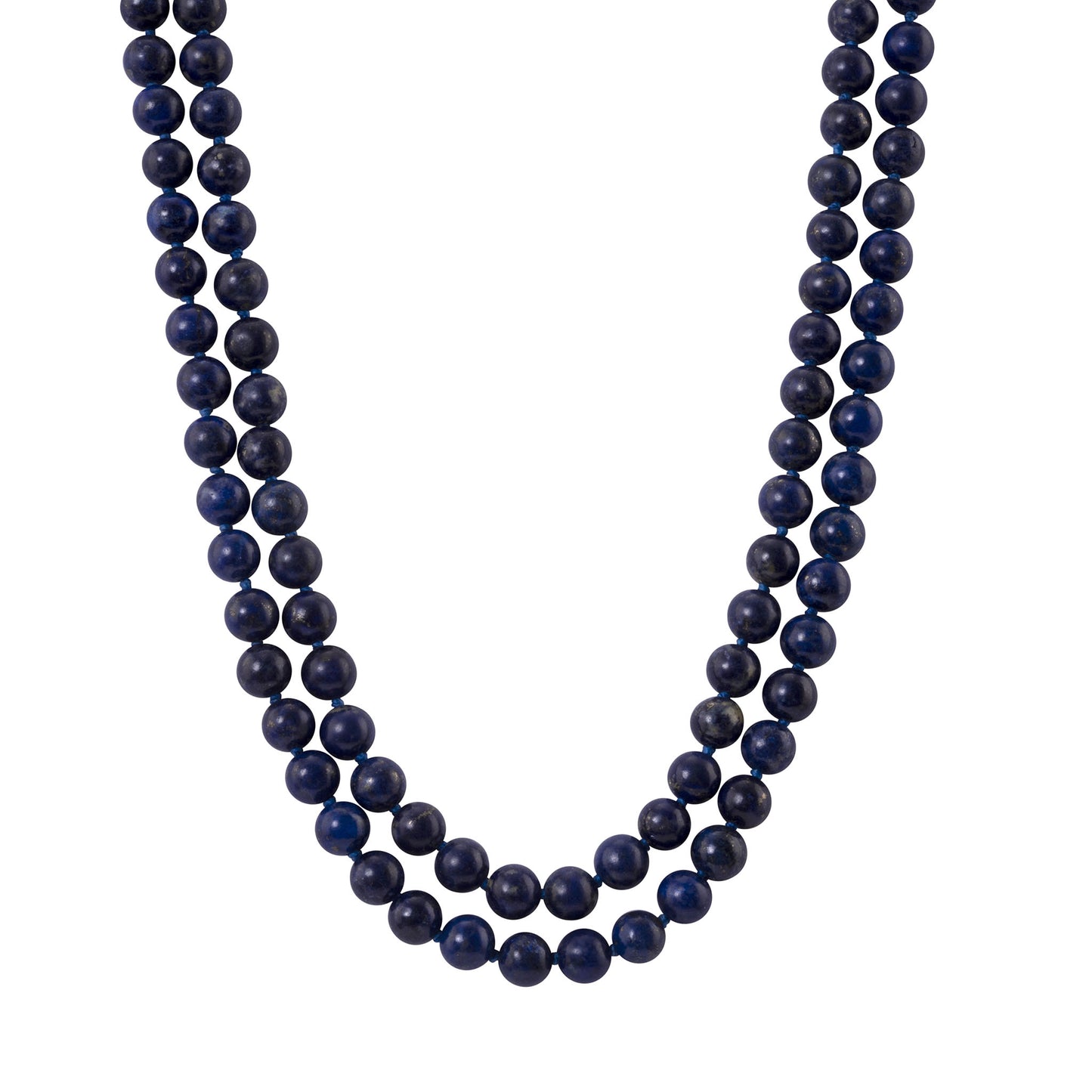 Double Strand Lapis Bead Necklace