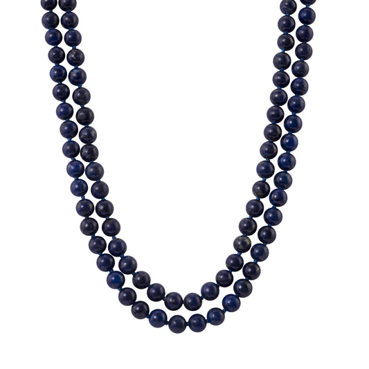 Double Strand Lapis Bead Necklace