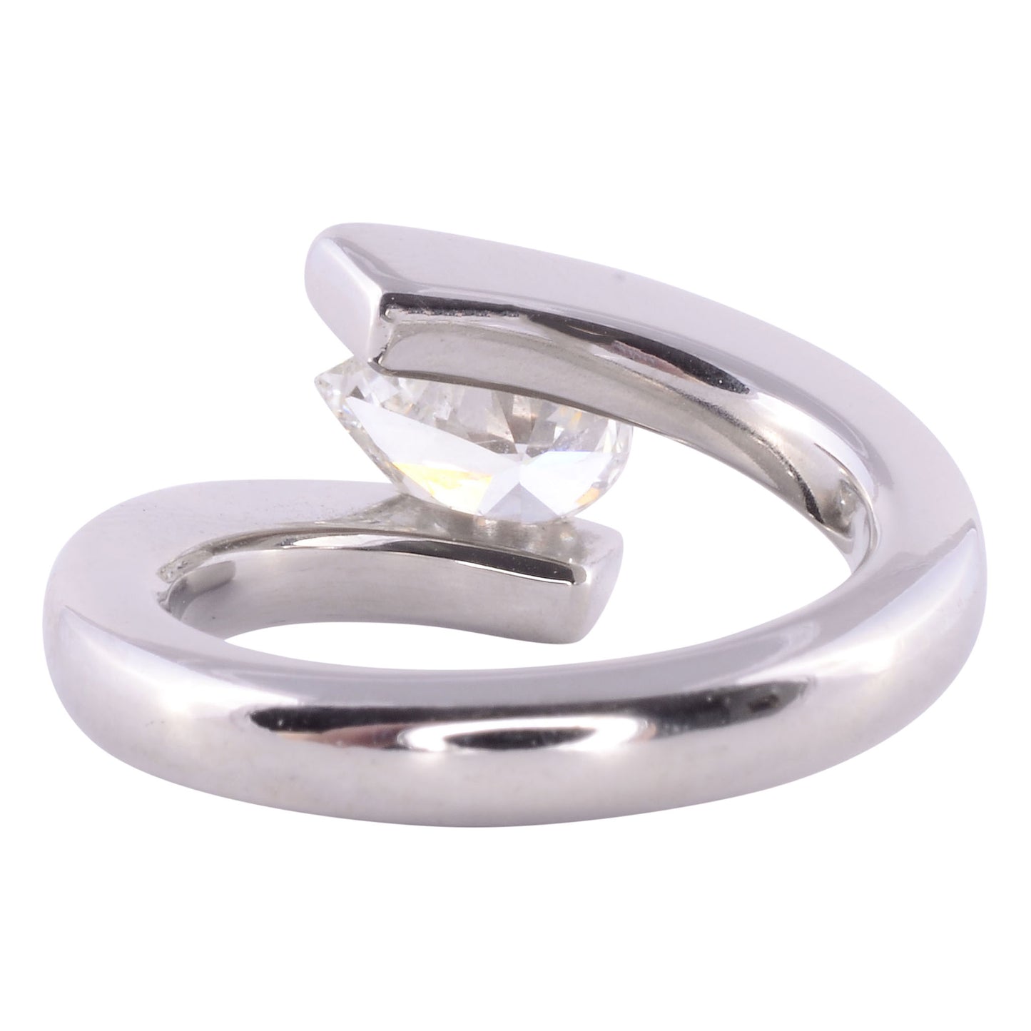 Signed Steven Kretchmer 1.00 Carat VS1 Pear Brilliant Diamond Platinum Helix Engagement Ring
