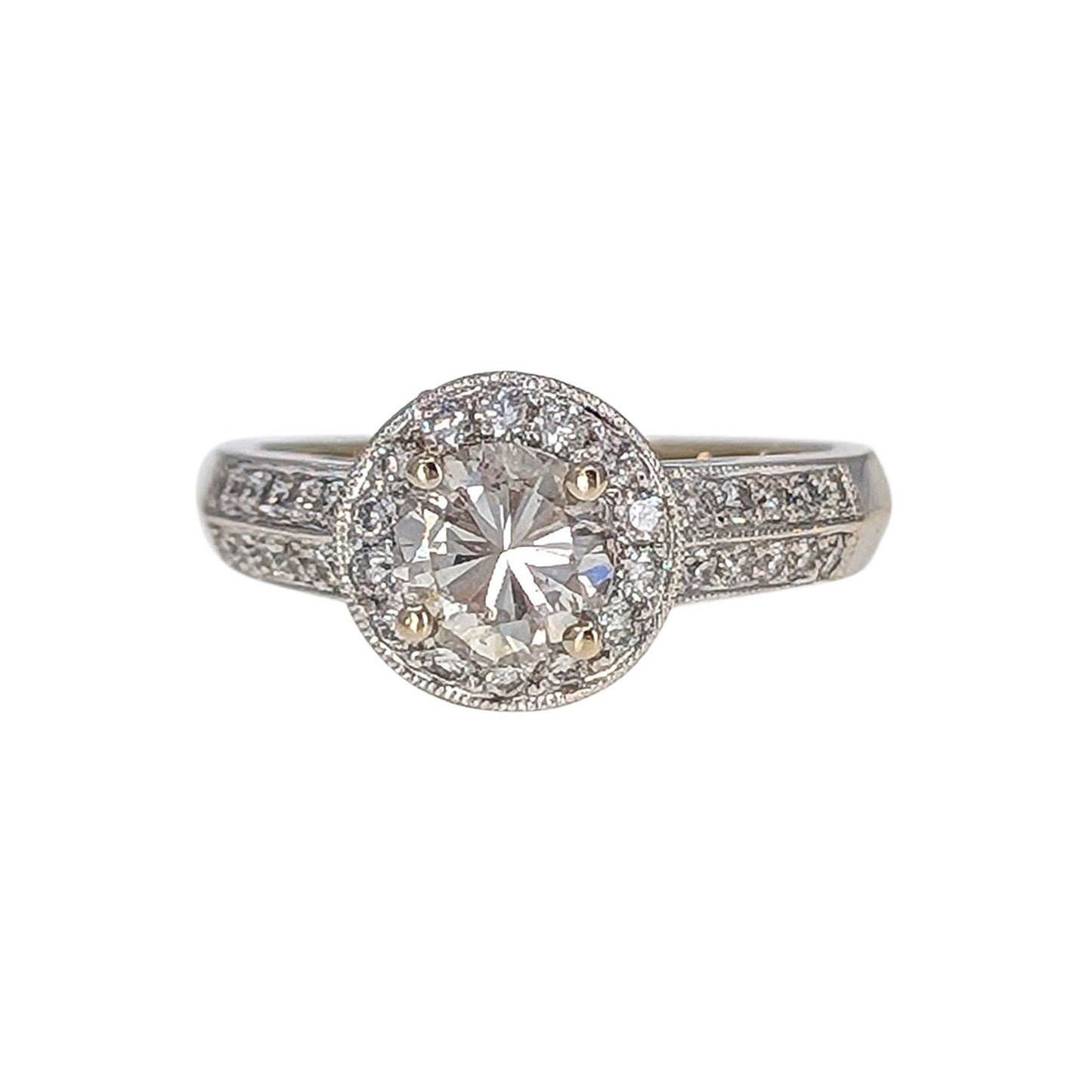 Natural Diamond Halo Engagement Ring