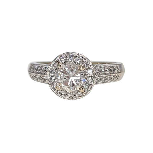 Natural Diamond Halo Engagement Ring