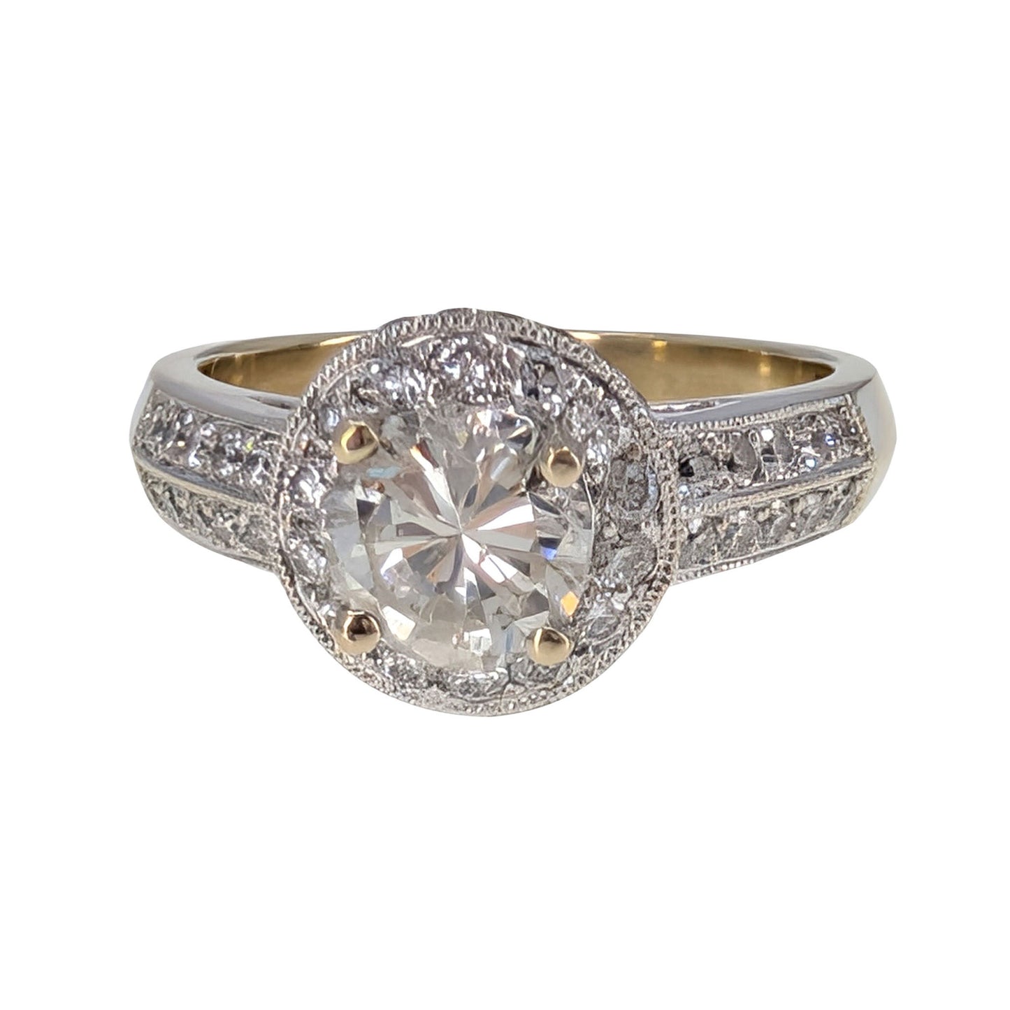 Natural Diamond Halo Engagement Ring