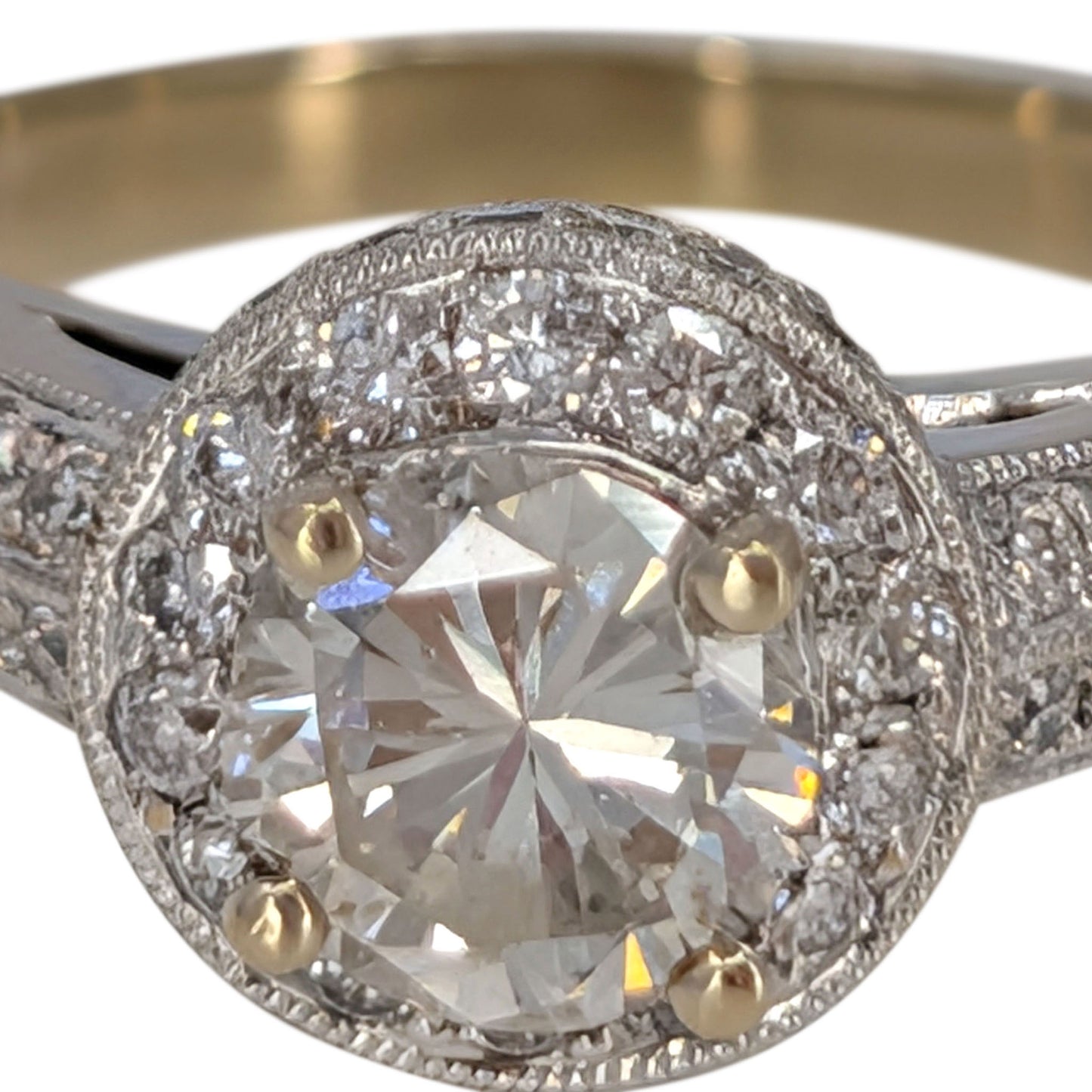 Natural Diamond Halo Engagement Ring