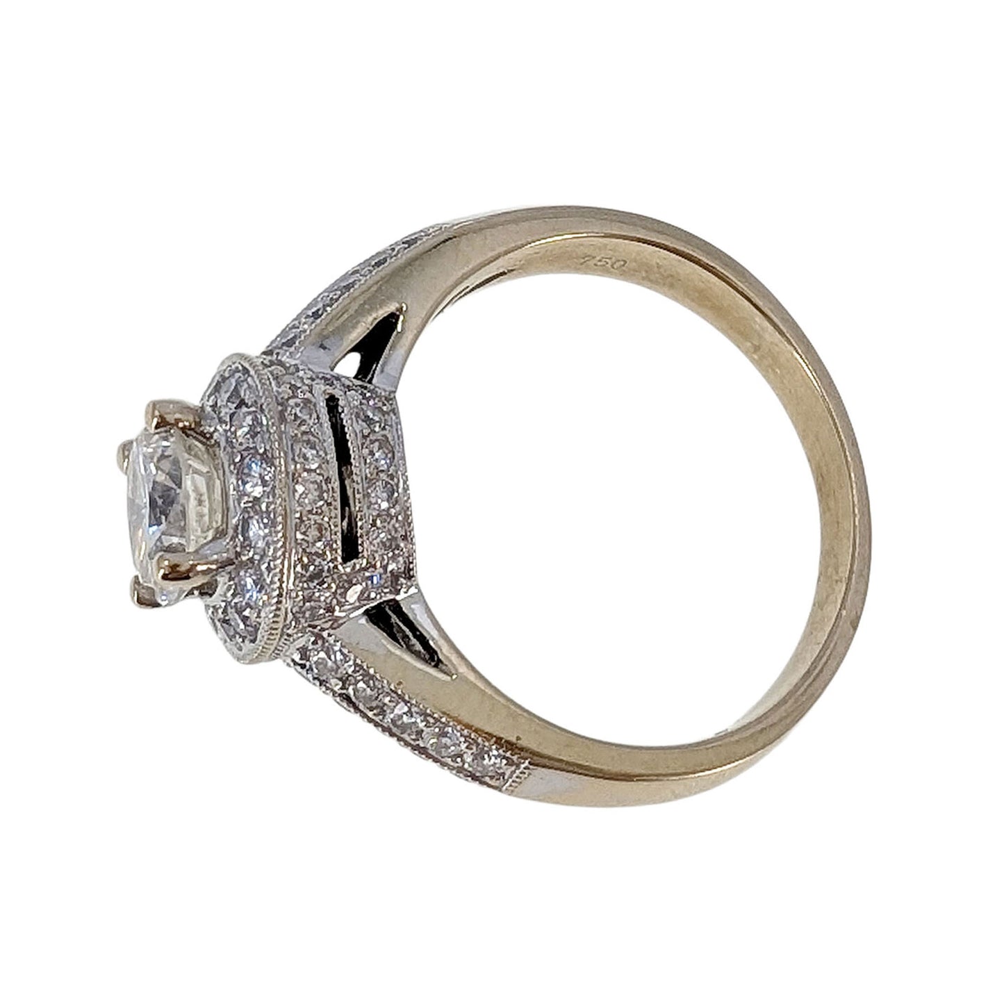 Natural Diamond Halo Engagement Ring