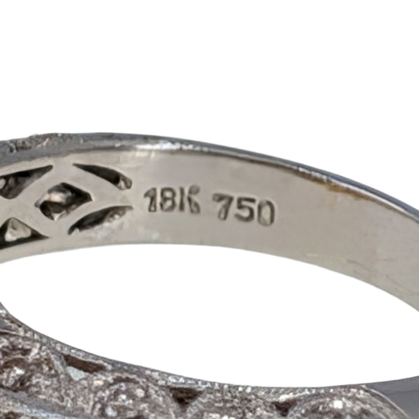 18K White & Rose Gold Diamond Engagement Ring CZ Center