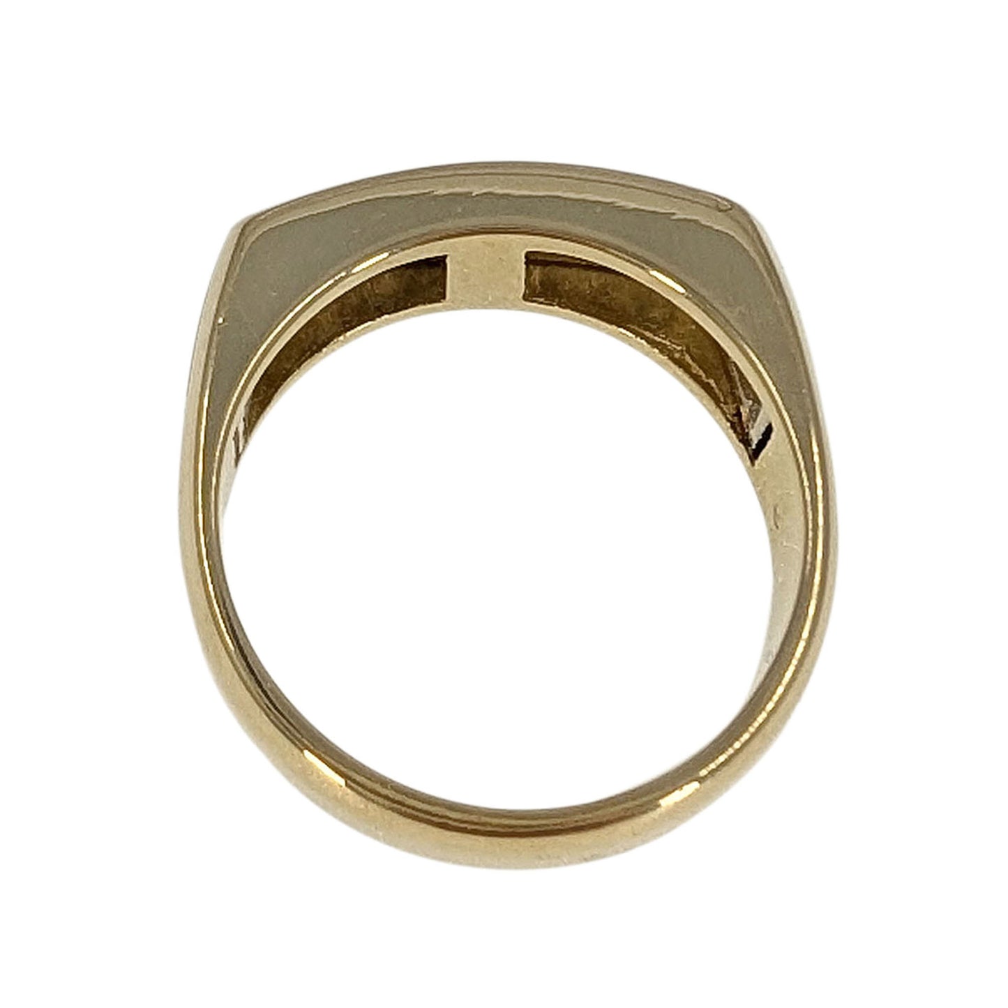 7 Princess Cut Natural Diamond Two Tone Gold Gents Wedding Band