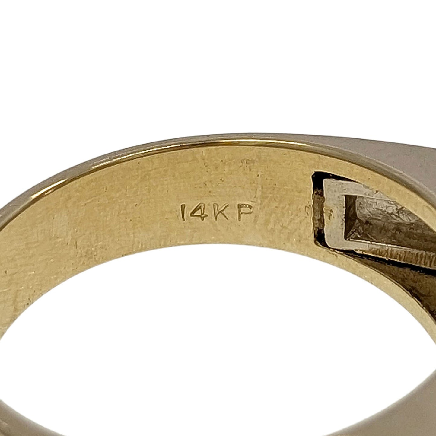 7 Princess Cut Natural Diamond Two Tone Gold Gents Wedding Band