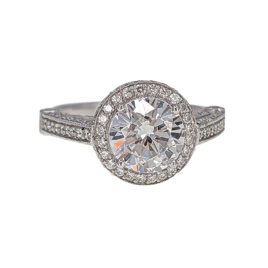 Stardust 18KW Halo Engagement Ring