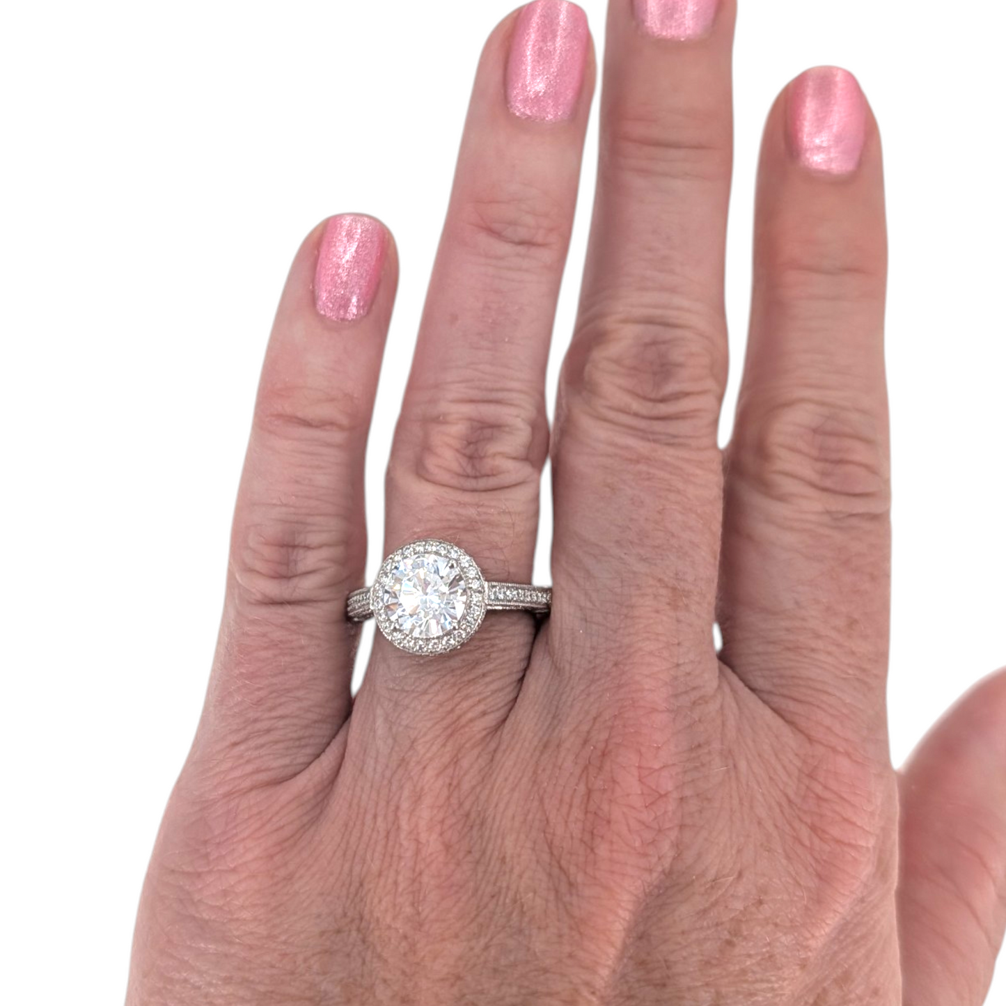 Stardust 18KW Halo Engagement Ring